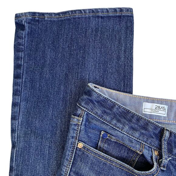 GAP 1969 Sz 28/6 Long Curvy Low Rise Boot Cut Jeans Med Wash Y2K Flattering - Picture 16 of 16